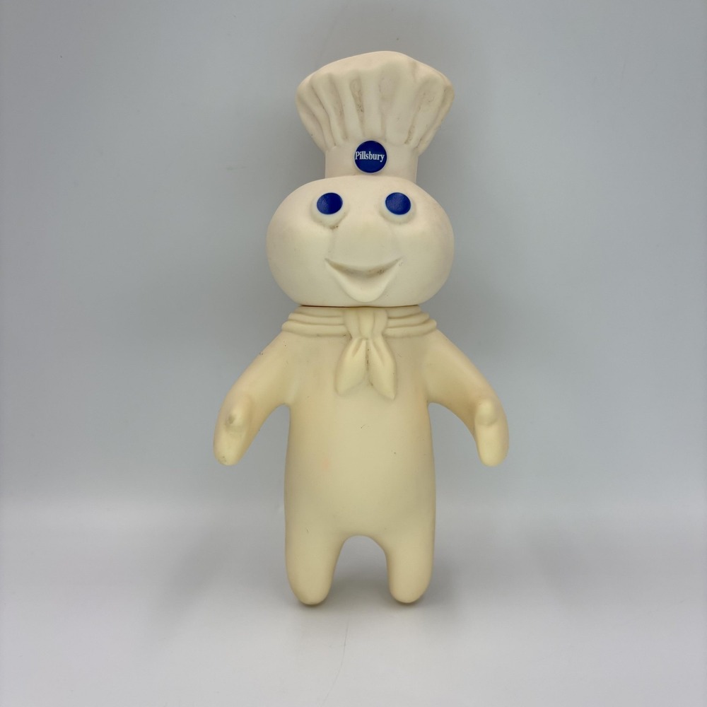 Vintage 1995 Pillsbury Doughboy White Vinyl Figure Chef Mascot Advertising Toy